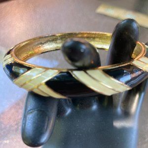 J Crew black, gold and white bangle bracelet